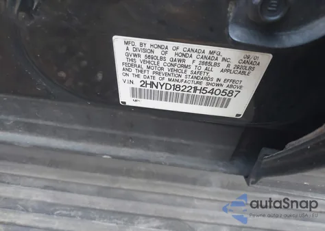 2001 Acura Mdx from USA, damaged, VIN 2HNYD18221H540587